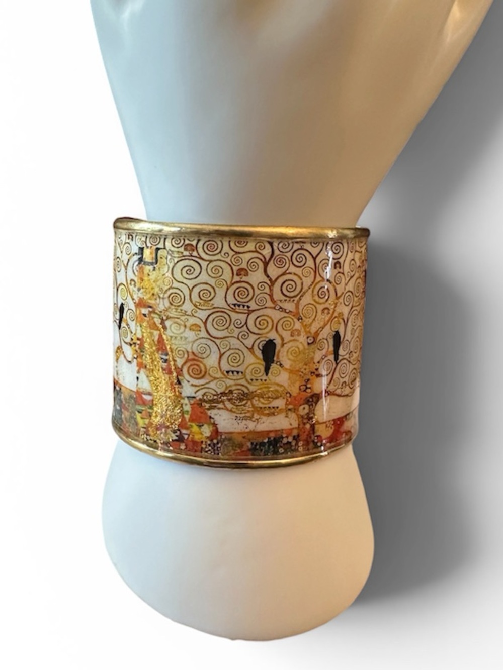 EUC Gold tone bangle bracelet Klimt “Tree of Life”